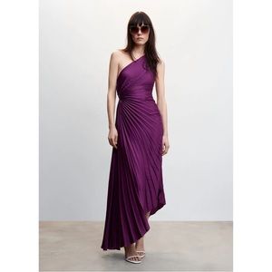 Mango Asymmetrical Purple Dress